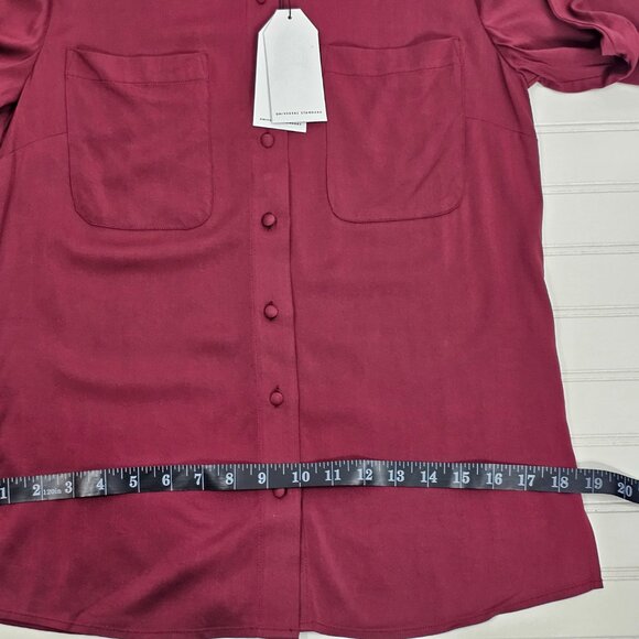 Universal Standard Wren Burgundy Eco Pocket Button Front Top Women's Size XS NWT - Picture 13 of 15